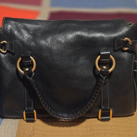Dooney & Bourke Black Florentine Satchel Purse Bag Very Good Condition - Picture 2 of 7